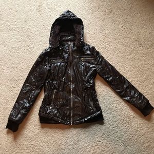 Dark brown faux leather jacket